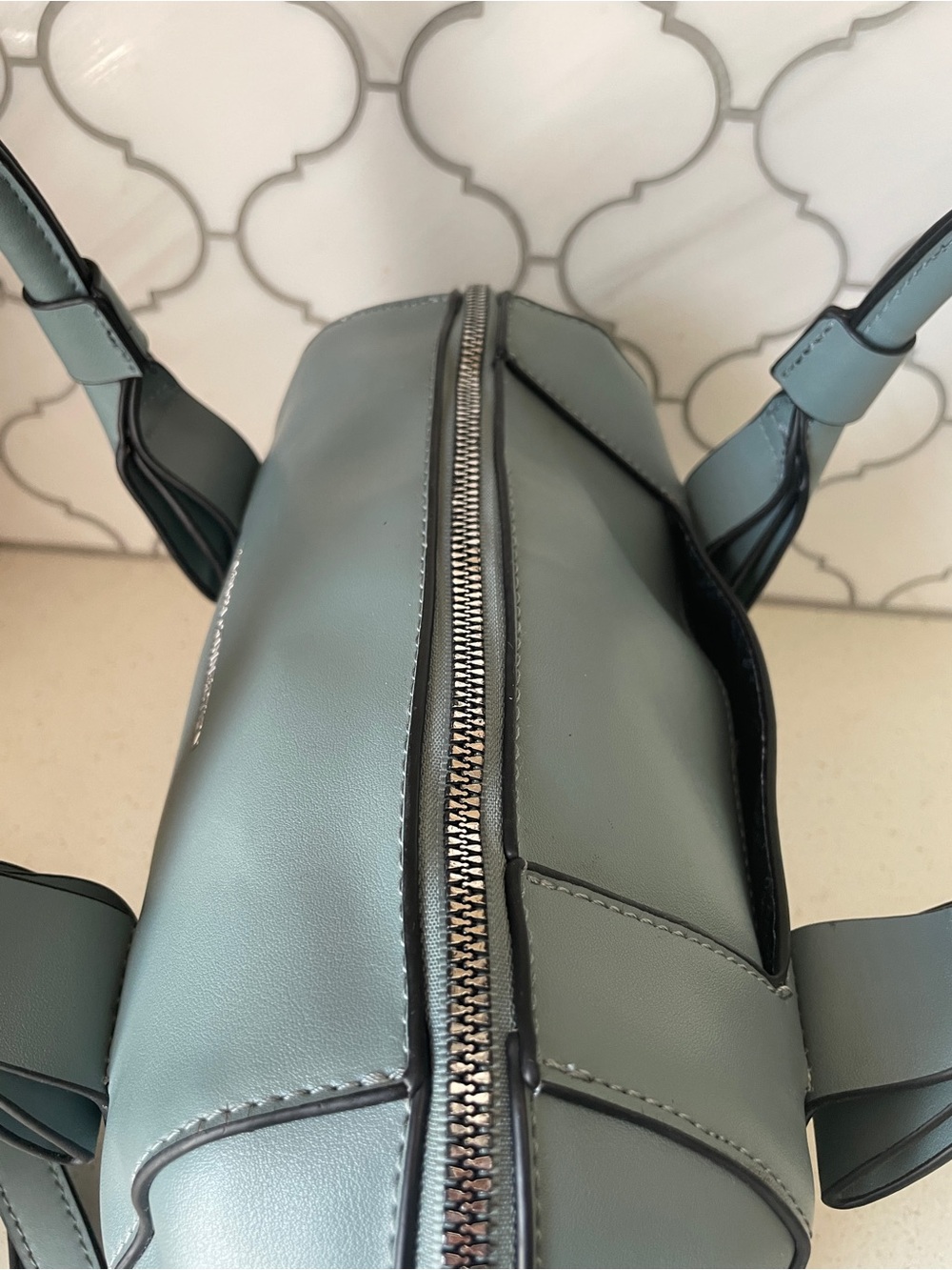 GUC French Connection Dusty Blue Terra Dome Mini Satchel FCUK - Picture 11 of 16
